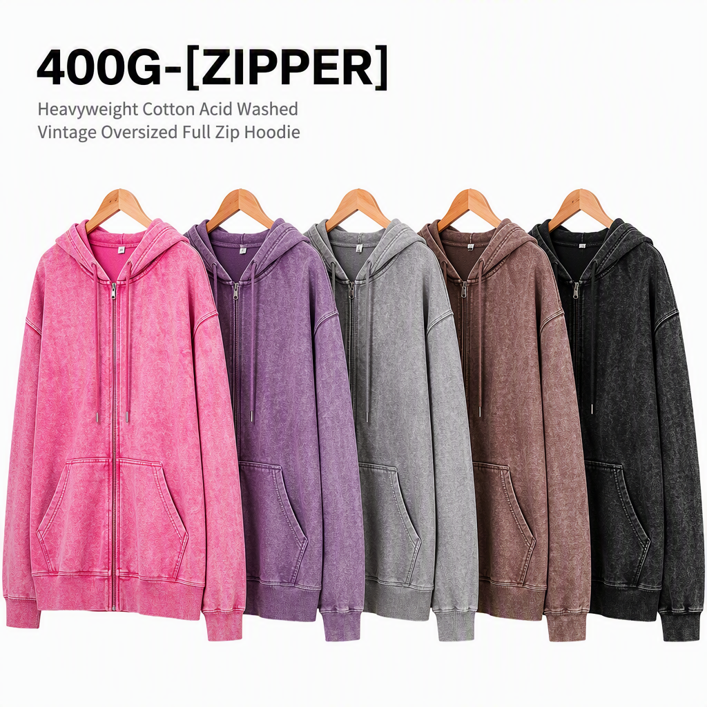 Custom 400Gsm Zipper Hoodies For Man